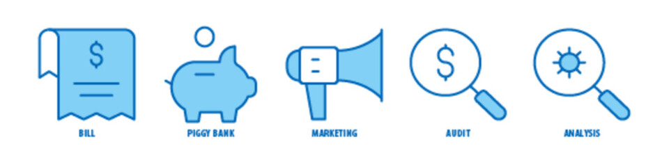 Folder, Tie, Rise, Drop, Piechart editable stroke outline icons set isolated on white background flat vector illustration.