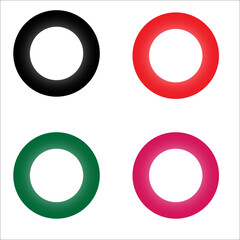 set of buttons with colors