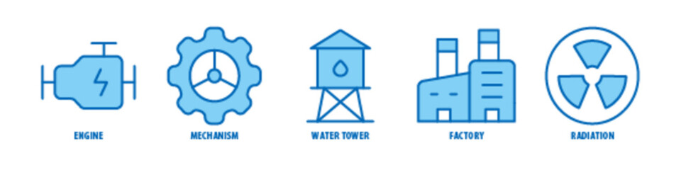 Table Saw, Battery, Welder Mask, Report Developing, Storage warehouse editable stroke outline icons set isolated on white background flat vector illustration.