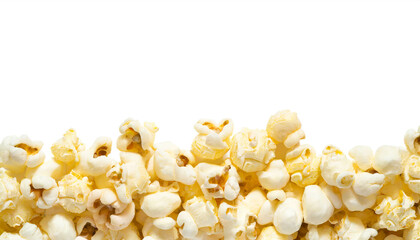 Popcorn unten isoliert auf weißem Hintergrund, Freisteller 