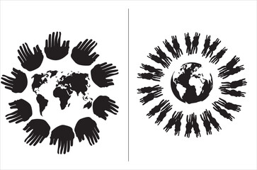 Earth Day Silhouette Vector.