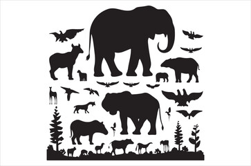 Earth Day Silhouette Vector.