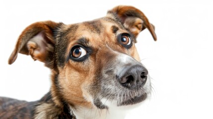 Close-up Portrait of a Brown Dog with Captivating Amber Eyes