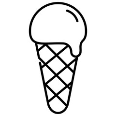 Fototapeta na wymiar food and delivry black line color icon Ice Cream