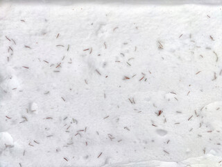 Close-Up View of White snow Texture With Small needles. Abstract background, texture, pattern, copy space
