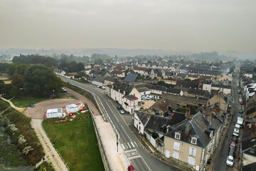 The Majestic Tapestry: Blois, Loir-et-Cher Unveiled in an Aerial Delight of Towering Urban Giants