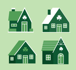 St. Patrick's Day house vector. St. Patrick's Day home illustration.