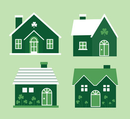 Fototapeta premium St. Patrick's Day house vector. St. Patrick's Day home illustration.