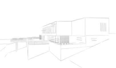 Fototapeta premium sketch of building