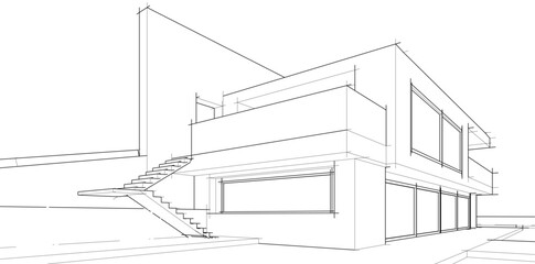 sketch of house