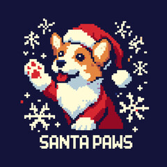 Pixel Art Christmas Corgi