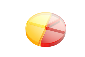 colorful pie chart 3d icon. Circle icons for infographic, UI, web design, business presentation. Circle section graph.