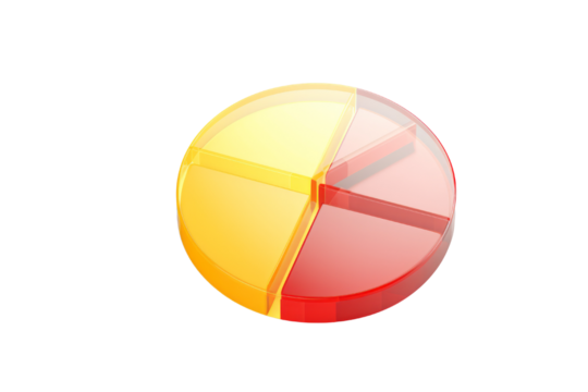 colorful pie chart 3d icon. Circle icons for infographic, UI, web design, business presentation. Circle section graph.