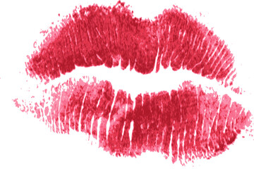 mark of lipstick, lips of a woman, stains of makeup - obrazy, fototapety, plakaty
