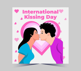 International Kissing Day on 06 July Banner Background