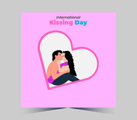 International Kissing Day on 06 July Banner Background