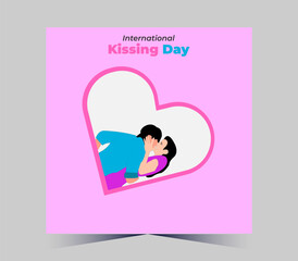 International Kissing Day on 06 July Banner Background