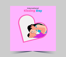 International Kissing Day on 06 July Banner Background
