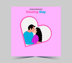 International Kissing Day on 06 July Banner Background