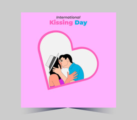 International Kissing Day on 06 July Banner Background