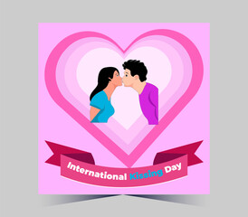 International Kissing Day on 06 July Banner Background
