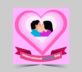 International Kissing Day on 06 July Banner Background