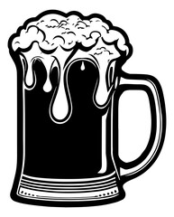 Mug of Foaming Beer Clipart Illustration