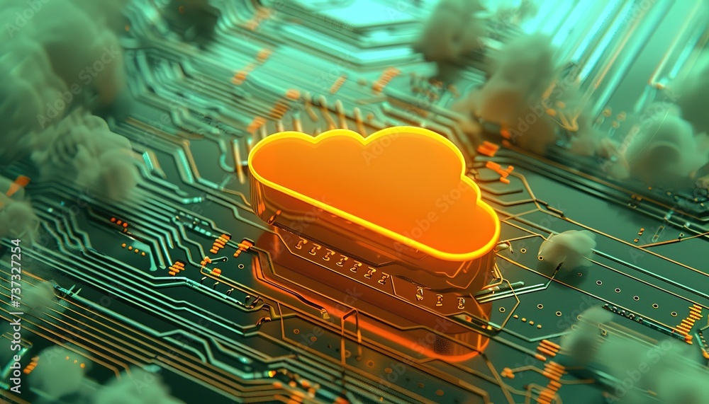 Aufkleber digital harmony: a conceptualization of the merging of cloud computing with the natural sky
