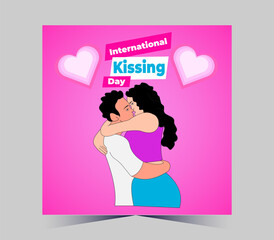 International Kissing Day on 06 July Banner Background