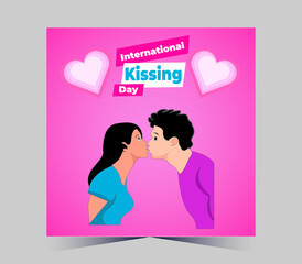 International Kissing Day on 06 July Banner Background