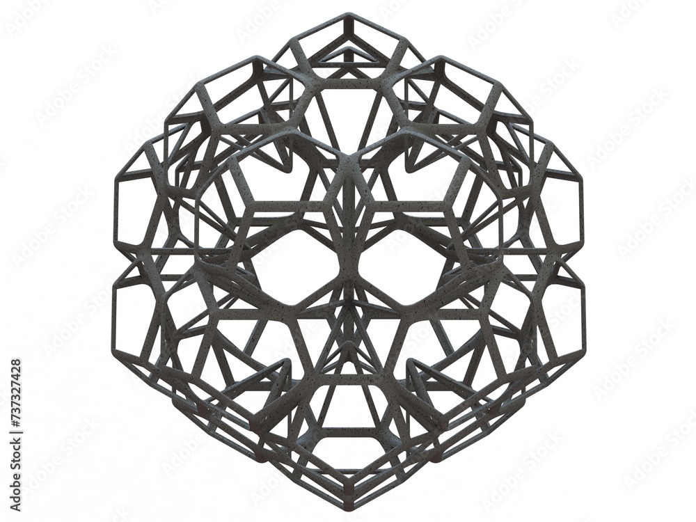 Poster wireframe shape penta flake dodecahedron 3d print model