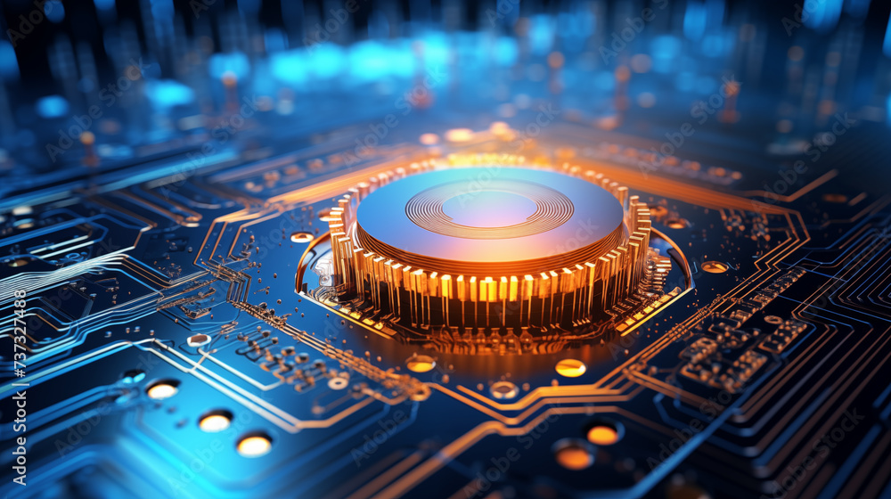 Poster illuminated circuit board with a central processing unit