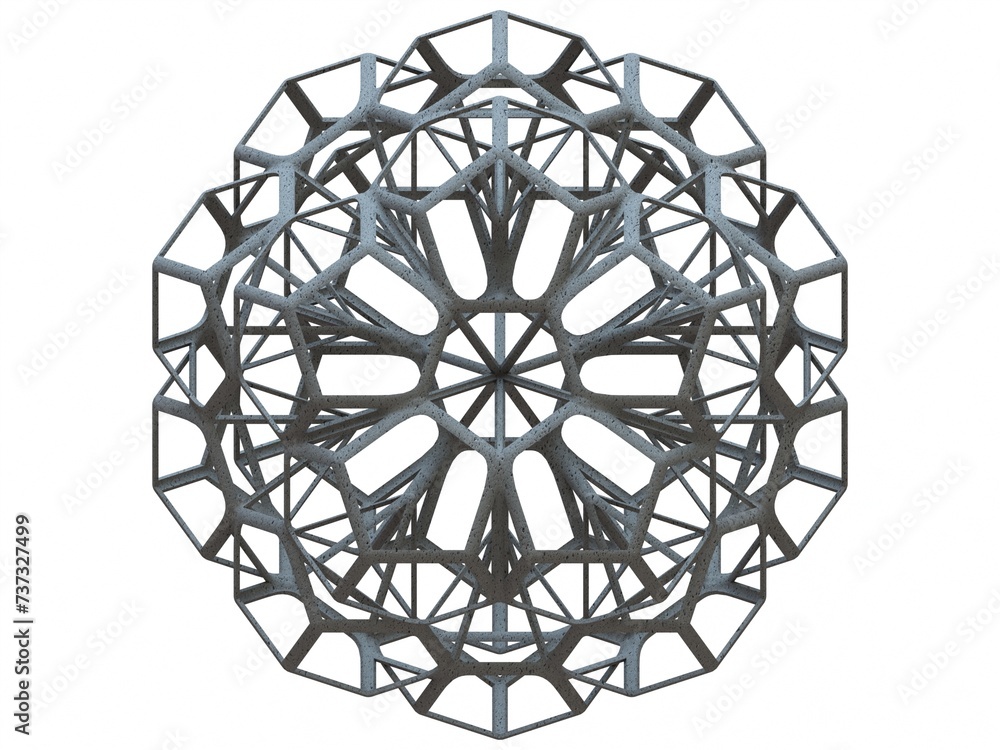 Poster wireframe shape penta flake dodecahedron 3d print model