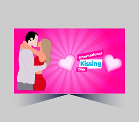 International Kissing Day on 06 July Banner Background