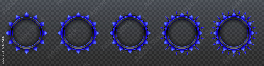 Poster dark blue and metallic border game avatar banner frames for game ui designs