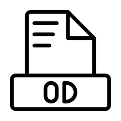 Od file icon outline style design. Document text file symbol, vector illustration.