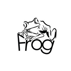 black drawing art frog patch at wall logo design inspiration