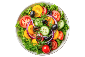 Salade Nicoise top view isolated