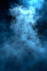 Obraz na płótnie Canvas Blue smoke rising from a dark background