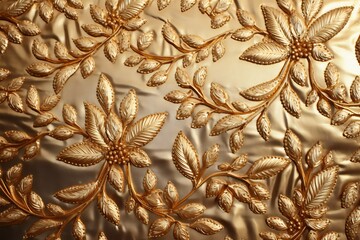 golden leaves and flowers pattern
