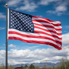 Obraz premium American flag waving in the wind