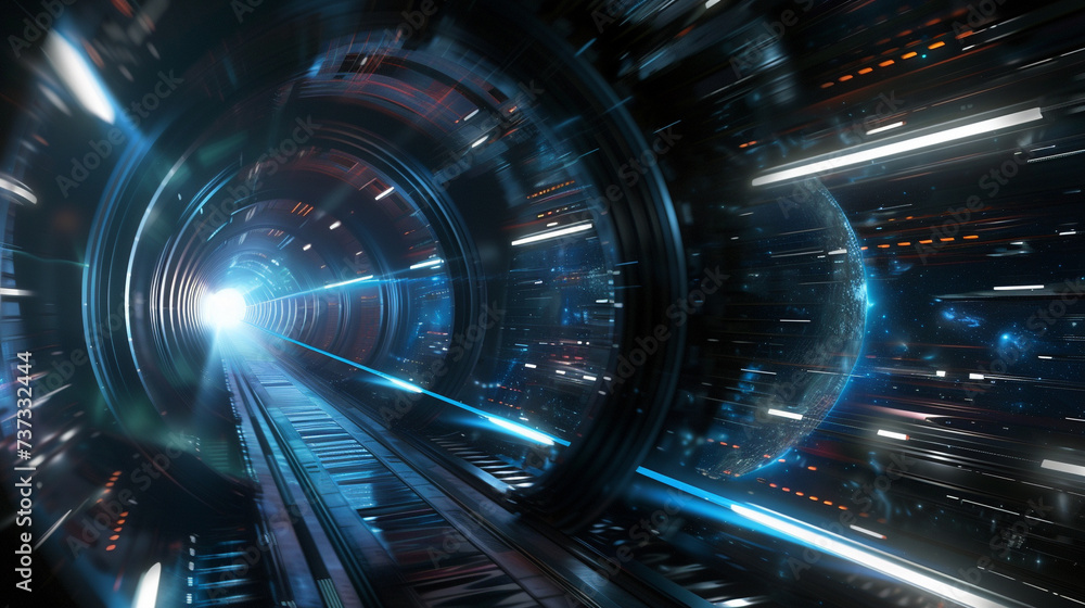 Poster using 3d technology illustrate the vast immensity of a dark void inside hyperspace