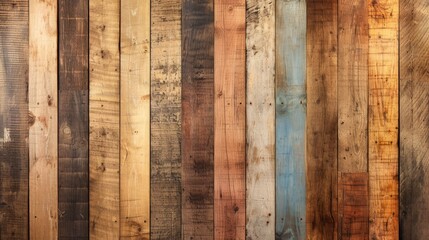 Multicolor wooden fence planks background