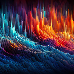 Abstract representation of sound waves in vibrant 