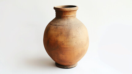 Vaso antigo de argila Moringa, fundo branco
