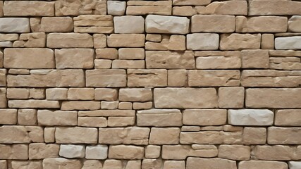 Obraz premium Stone wall brick texture. Seamless pattern. Background of the Sandstone facade.