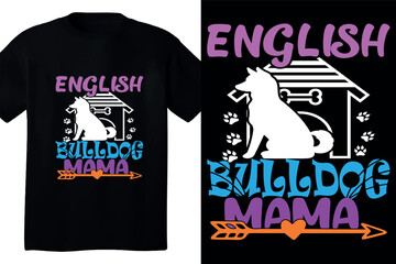 English bulldog momt shirt design