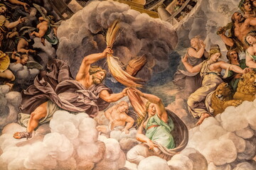 mantua, italien - deckenbild im palazzo del te