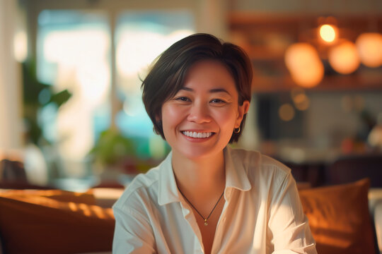Portrait of a Woman with a Captivating Smile
