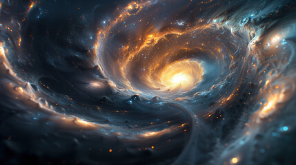 galactic sproul, cosmic vortex - obrazy, fototapety, plakaty
